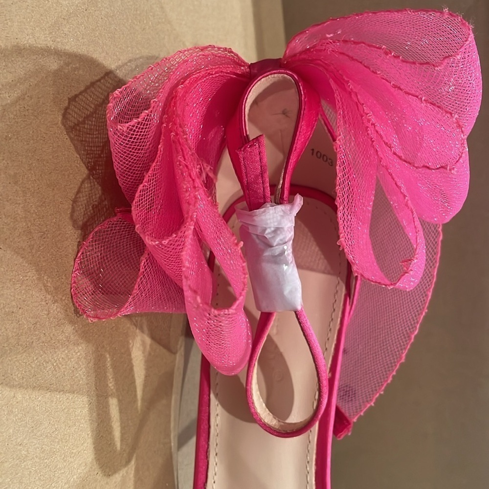 Vertundy Women's Bow Stiletto High Heel in fuchsia ￼ - Picture 9 of 10